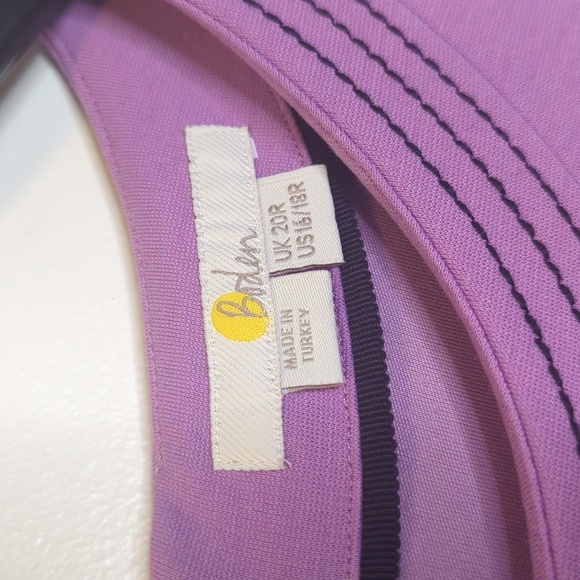 Boden Purple Fitted Ponte Dress Contrast Stitching Plus Size 16/18 - Picture 5 of 16